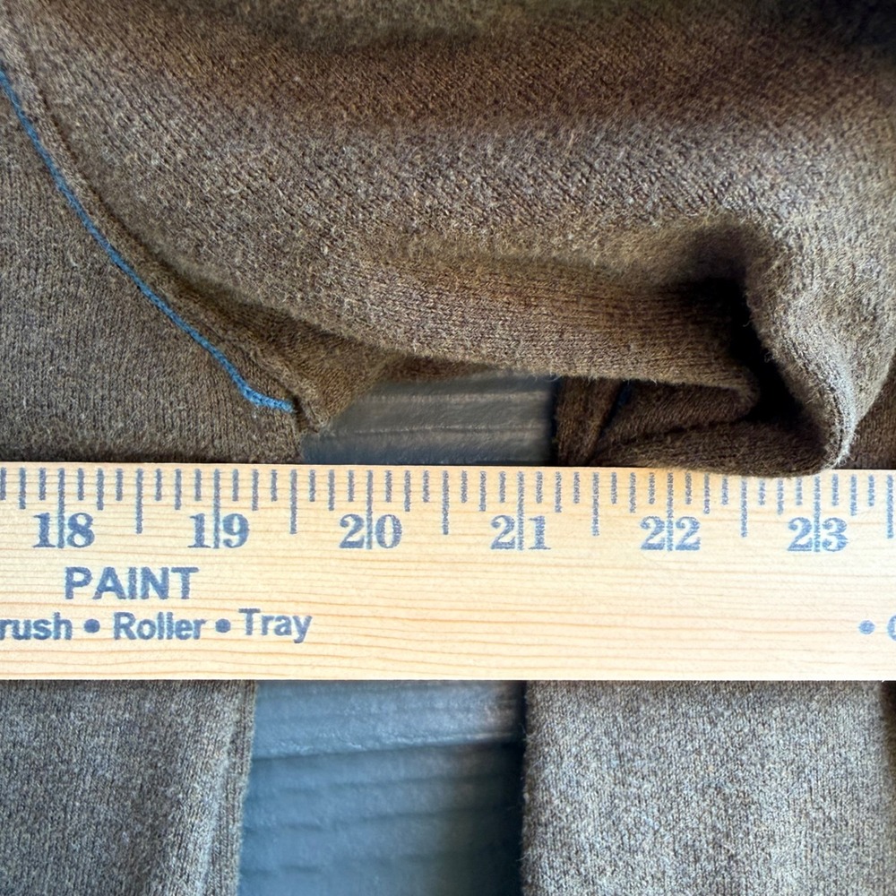 AGAVE 100% Cotton Crewneck Sweater Brown Blue Trim Lightweight Men's S - Picture 6 of 7